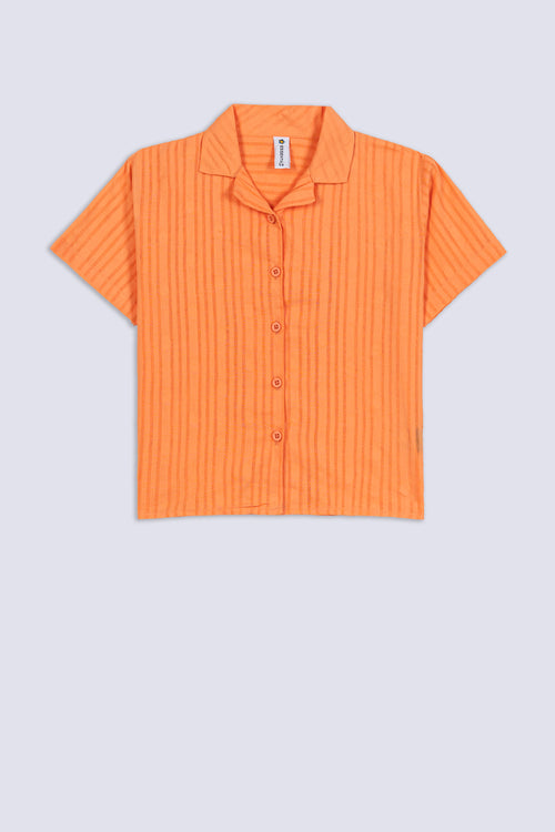 Girl's Woven Stripe Button-Down Shirt