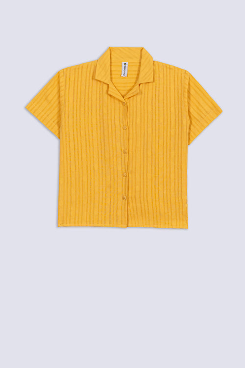 Girl's Woven Stripe Button-Down Shirt