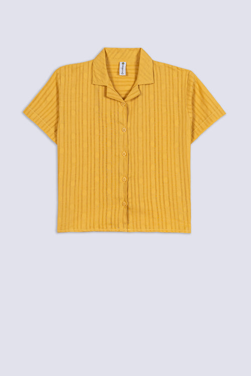 Girl's Woven Stripe Button-Down Shirt