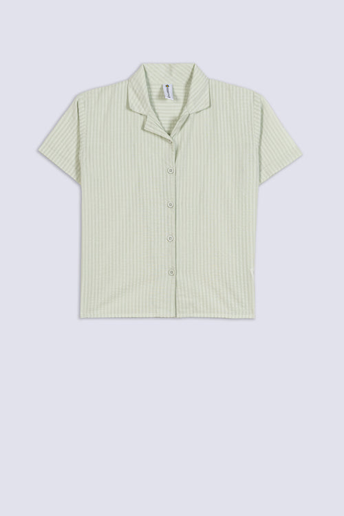Girl's Woven Stripe Button-Down Shirt