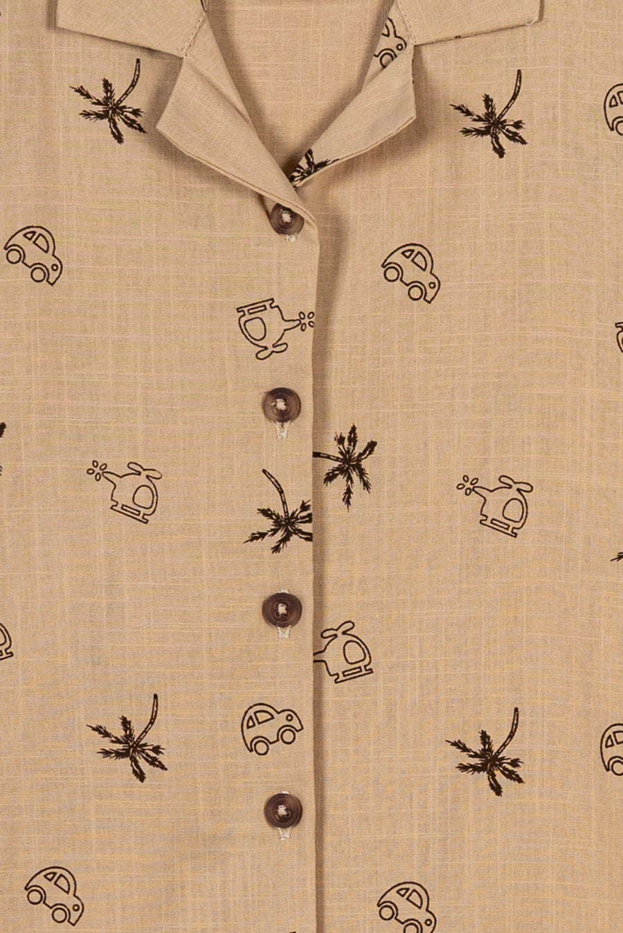 Girl's Holiday Print Camp Top