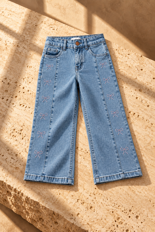 Girls' Side Bow Denim