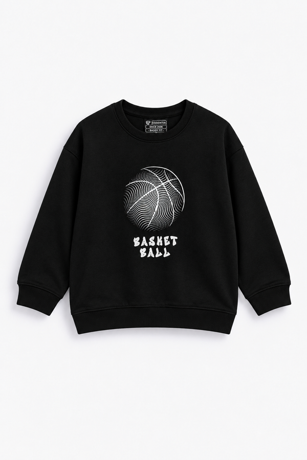 Boy's Basketball Print Sweatshirt - front