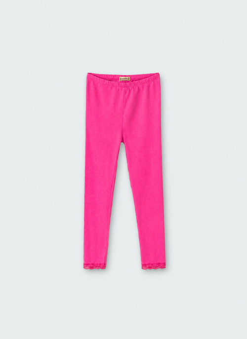 Lace Hem Girls' Legging