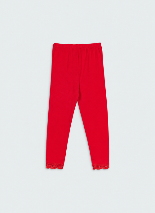 Lace Hem Girls' Legging