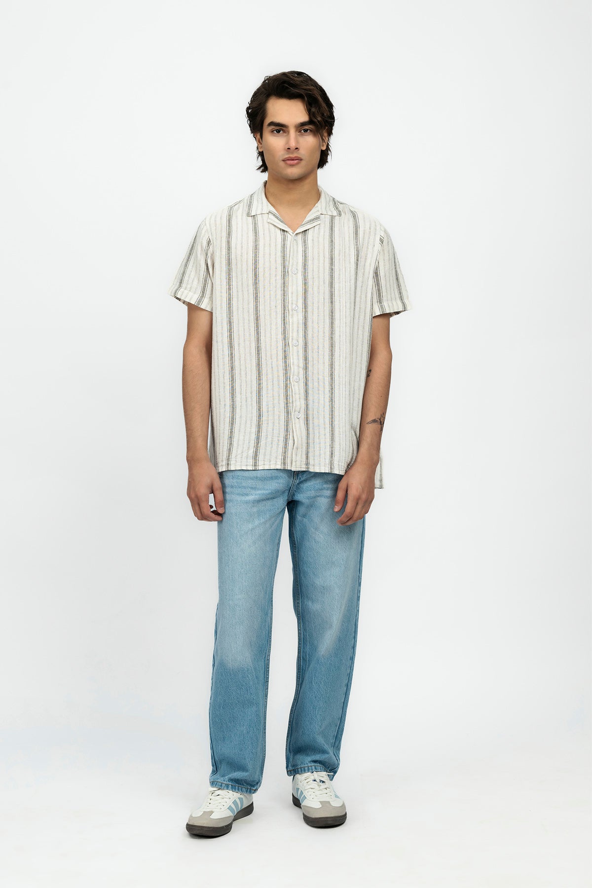 Men's Striped Resort Collar Shirt