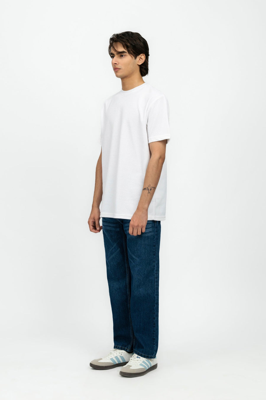 White Textured Men's T-Shirt