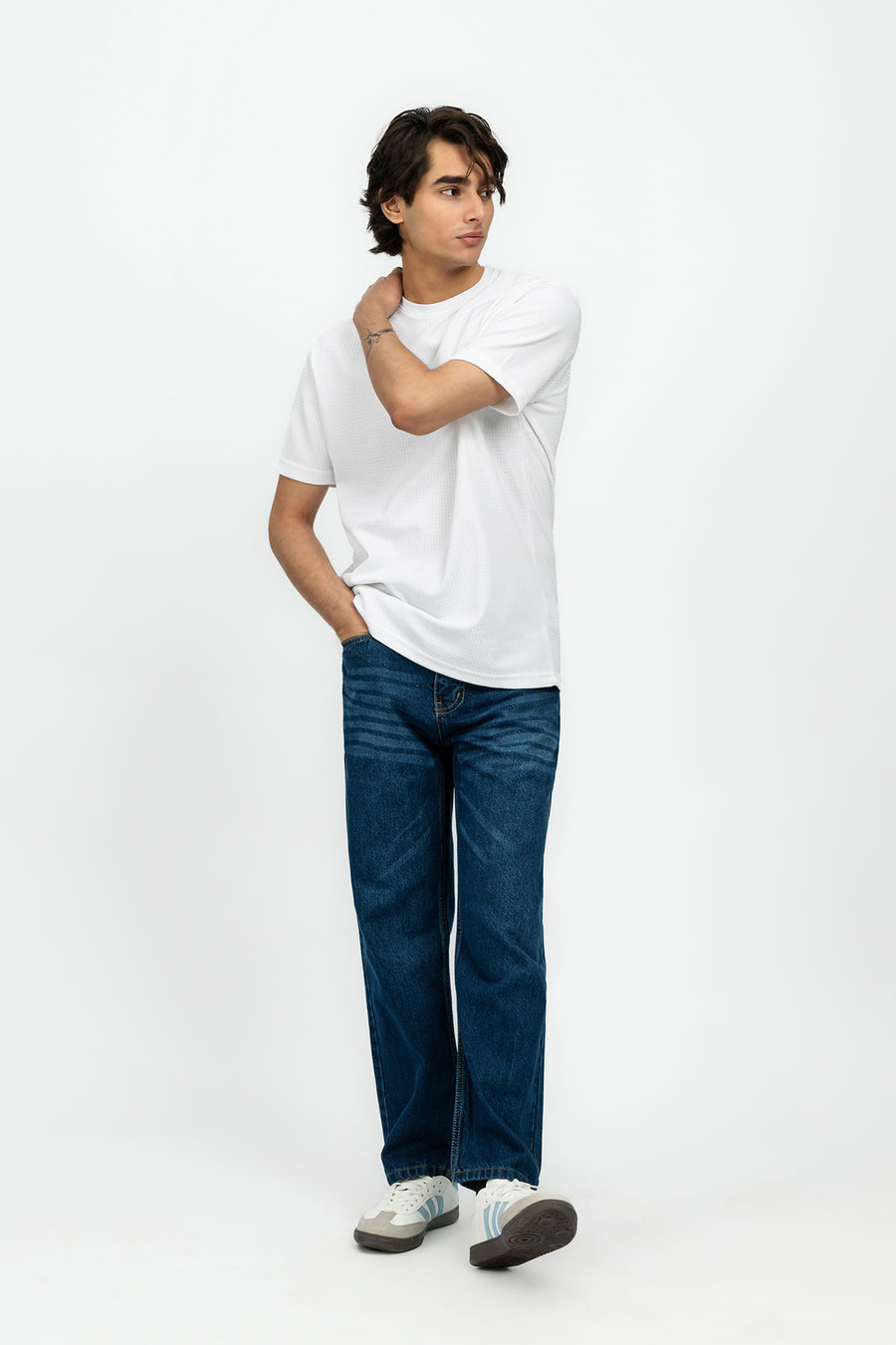 White Textured Men's T-Shirt
