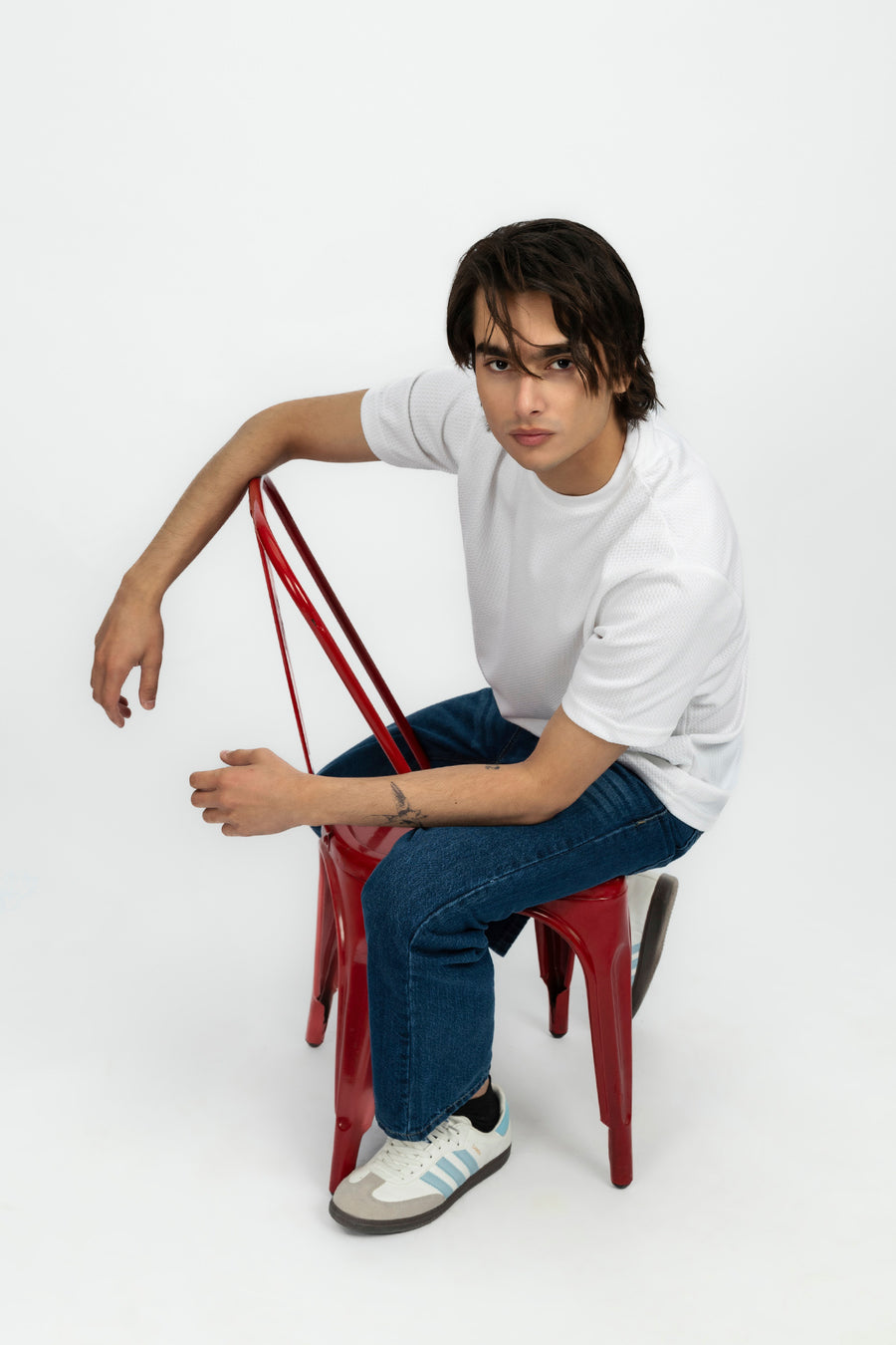 White Textured Men's T-Shirt