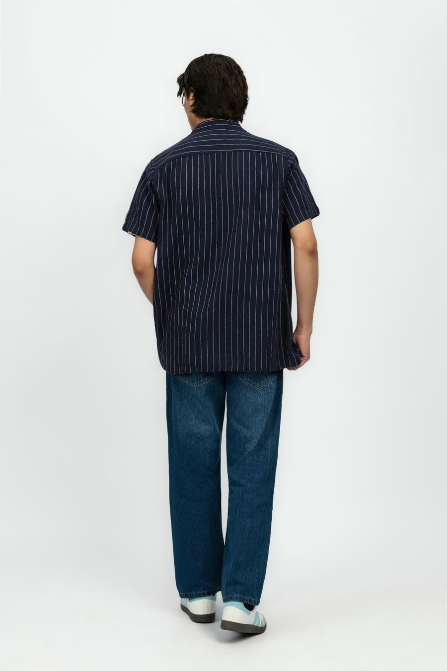 Navy Blue Men's Resort Collar Shirt