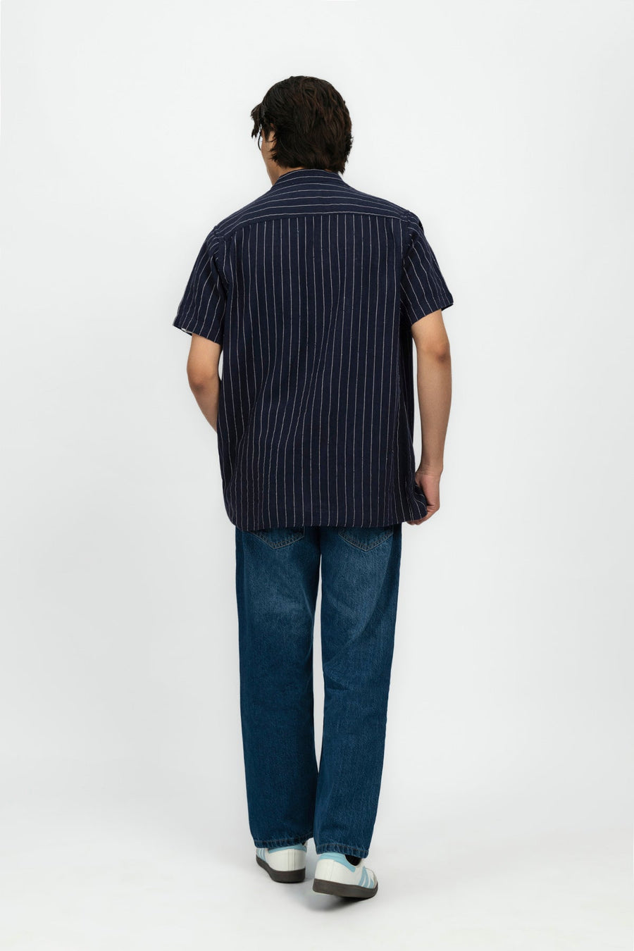 Navy Blue Men's Resort Collar Shirt