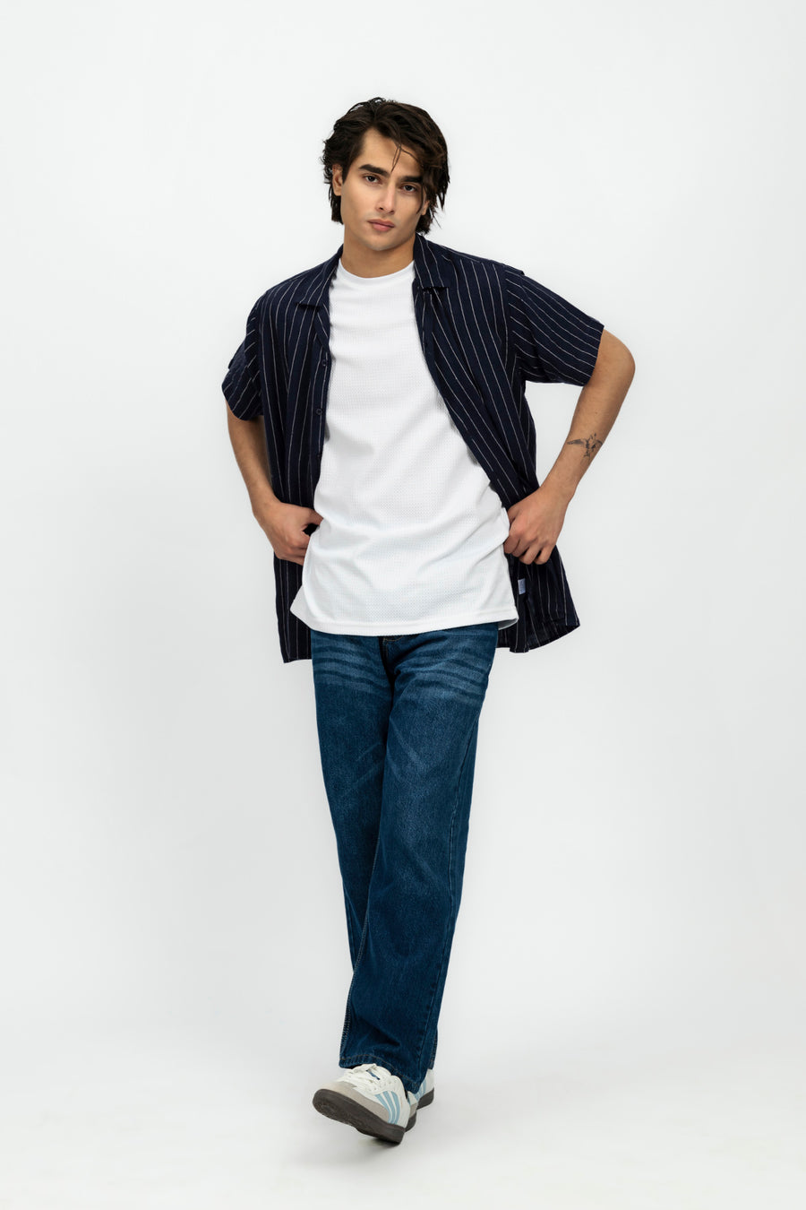 Navy Blue Men's Resort Collar Shirt
