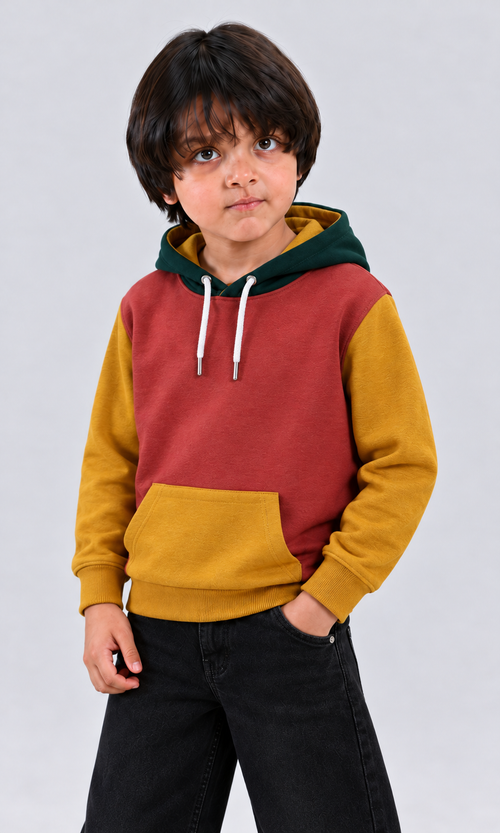 Color Block Boy's Hood