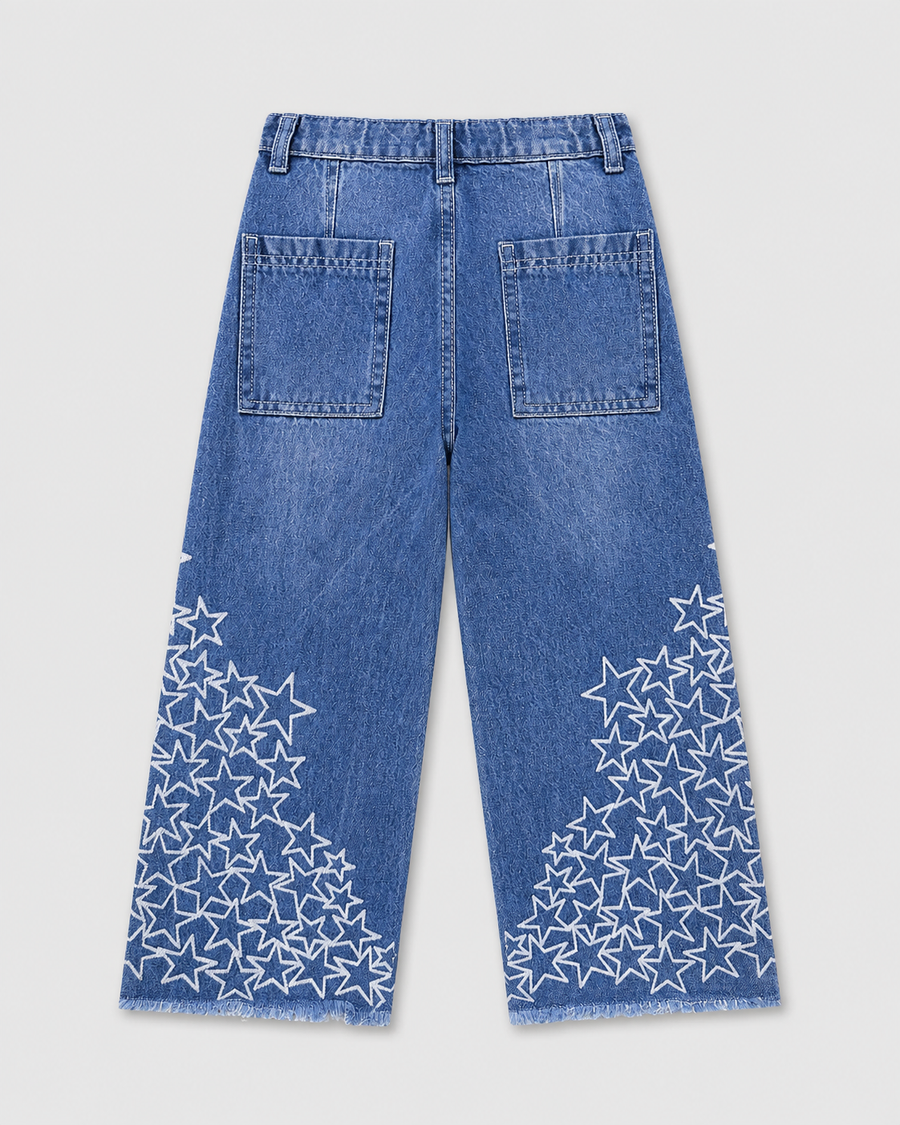 Girl's Starlight Wide-Leg Denim Pant