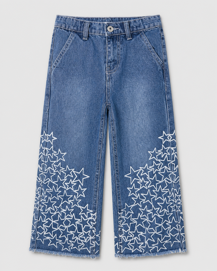 Girl's Starlight Wide-Leg Denim Pant
