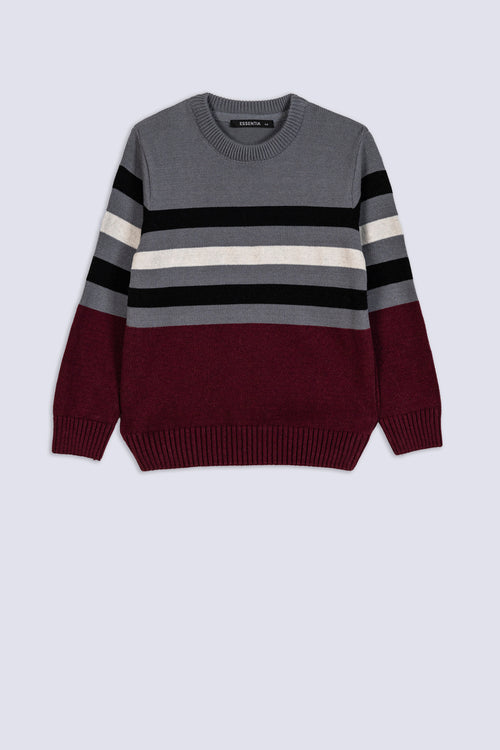 Boy's Colourblock Stripe Sweater