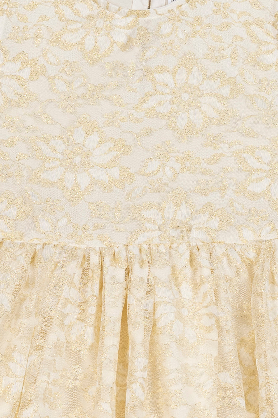 Girl's Gold Lace Overlay Party Dress