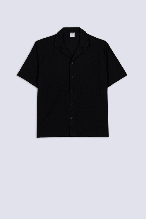 Men's Lattice Textured Casual Shirt