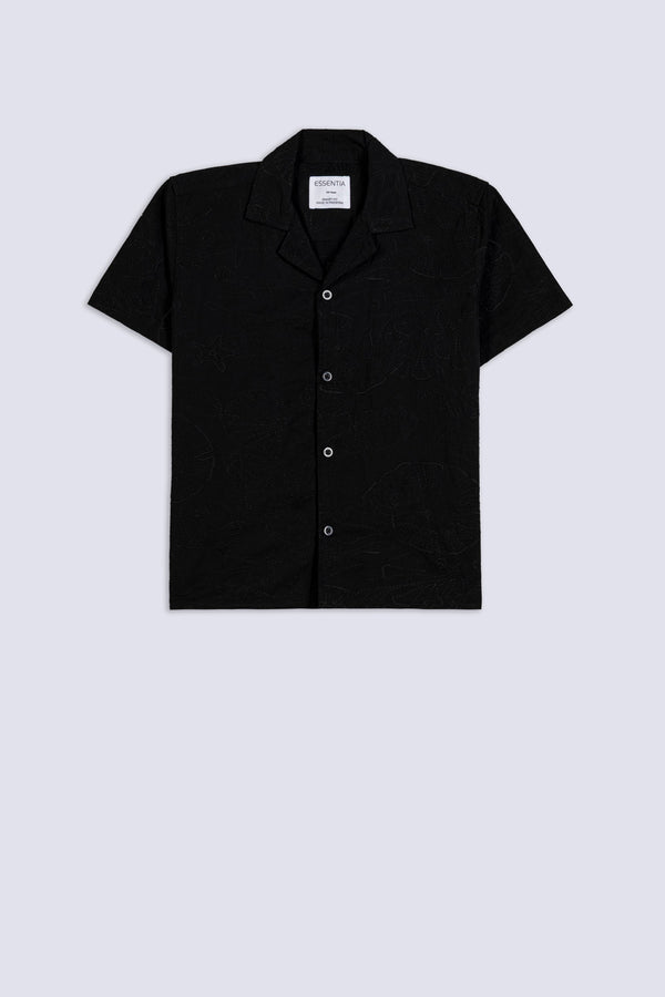 Boy's Embroidered Cuban Collar Shirt