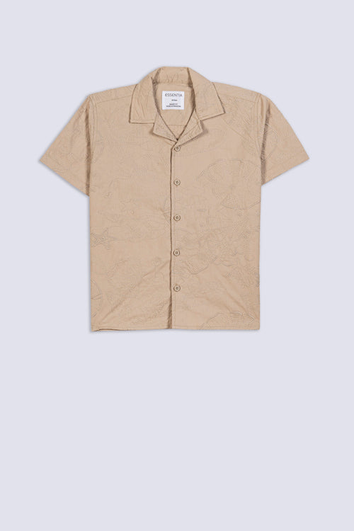 Boy's Embroidered Cuban Collar Shirt