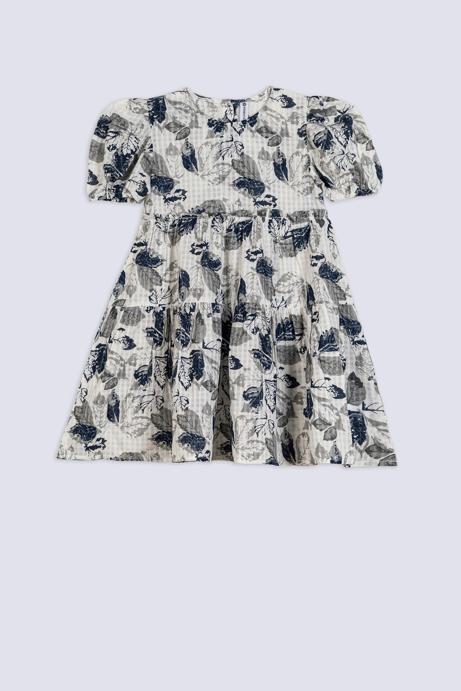 Girl's Leaf Print Puff Top