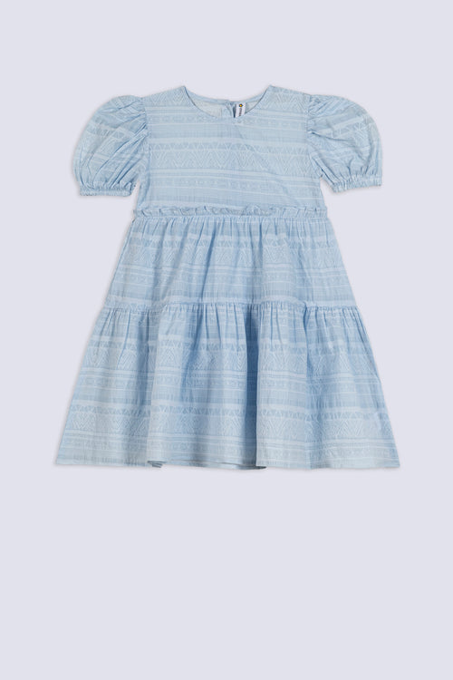 Girl's Aztec Texture Tiered Top