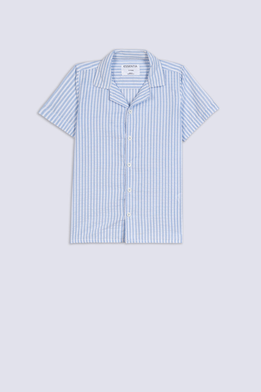 Boy's Blue Stripe Camp Shirt