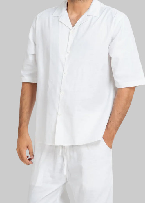 Men's Textured Cuban Collar Shirt