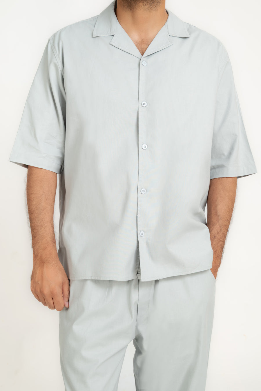 Men's Plain Cuban Collar Shirt