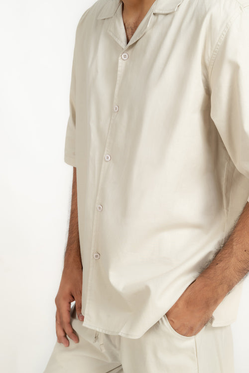 Men's Plain Cuban Collar Shirt