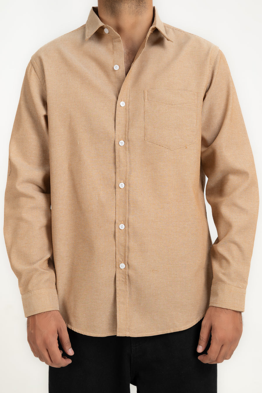 Men's Textured Weave Casual Shirt