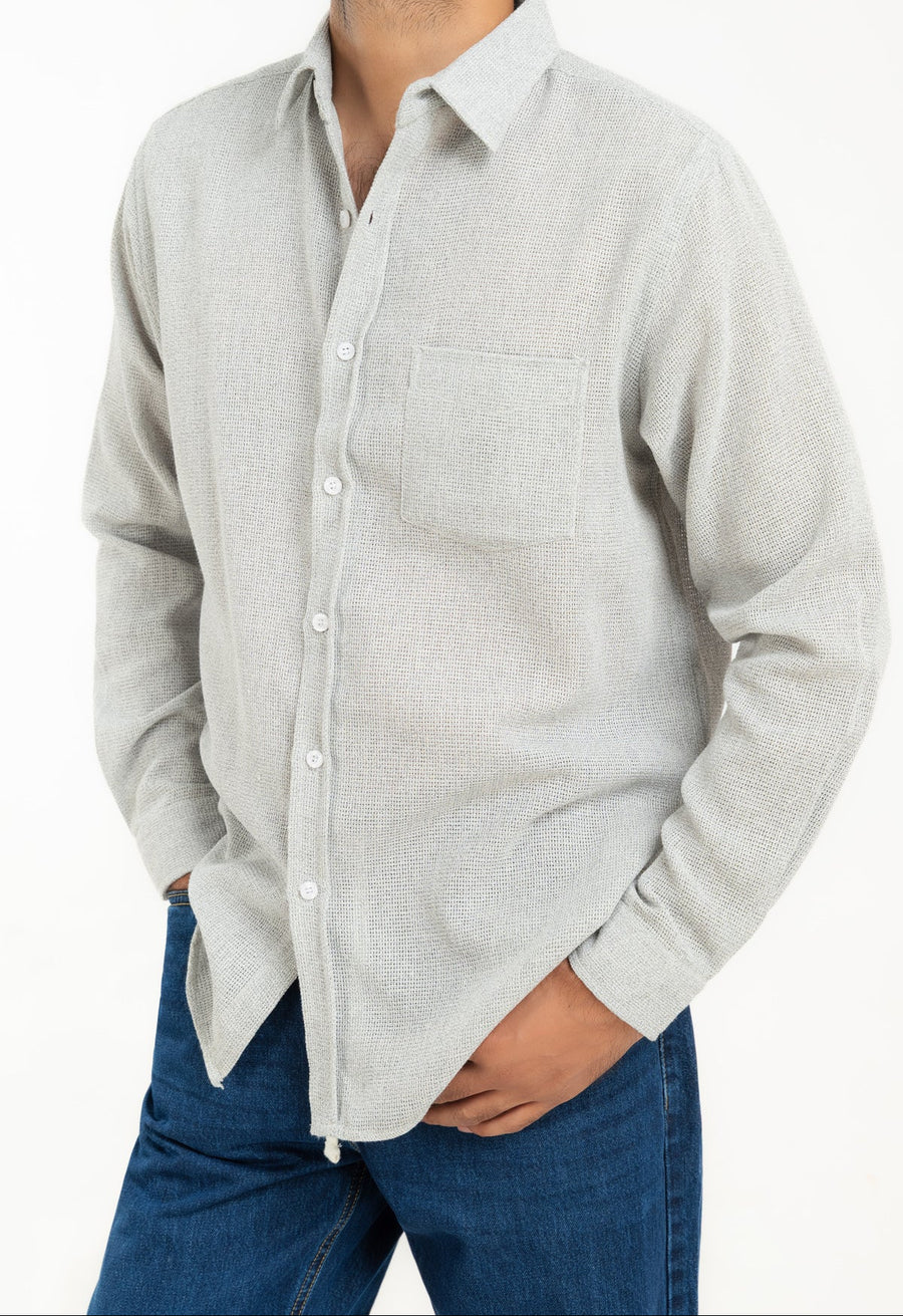 Men's Waffle Texture Casual Shirt
