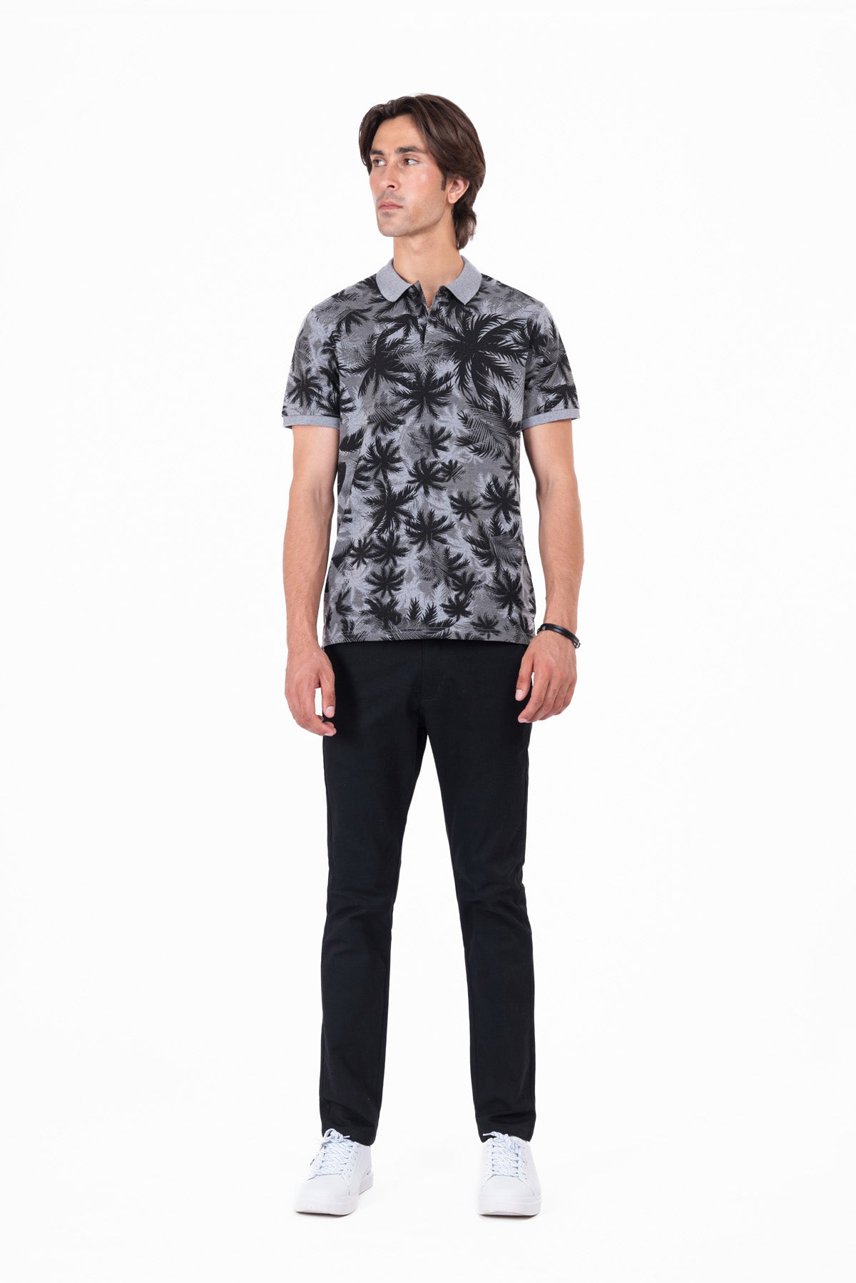 Men's Tropical Printed Polo Shirt.