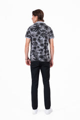 Men's Tropical Printed Polo Shirt.