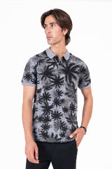 Men's Tropical Printed Polo Shirt.