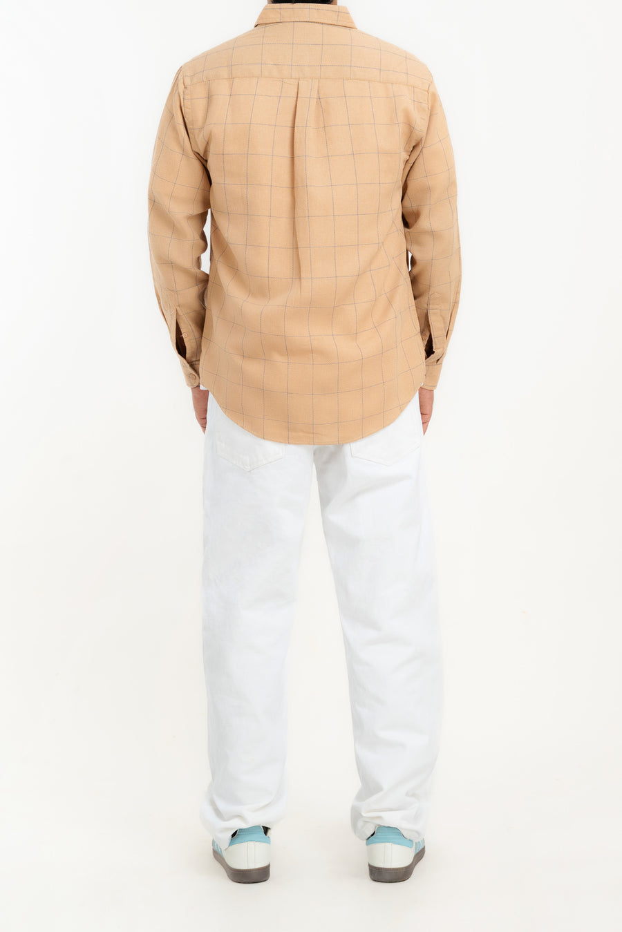 Men's White Elastic Waist Denim Pant