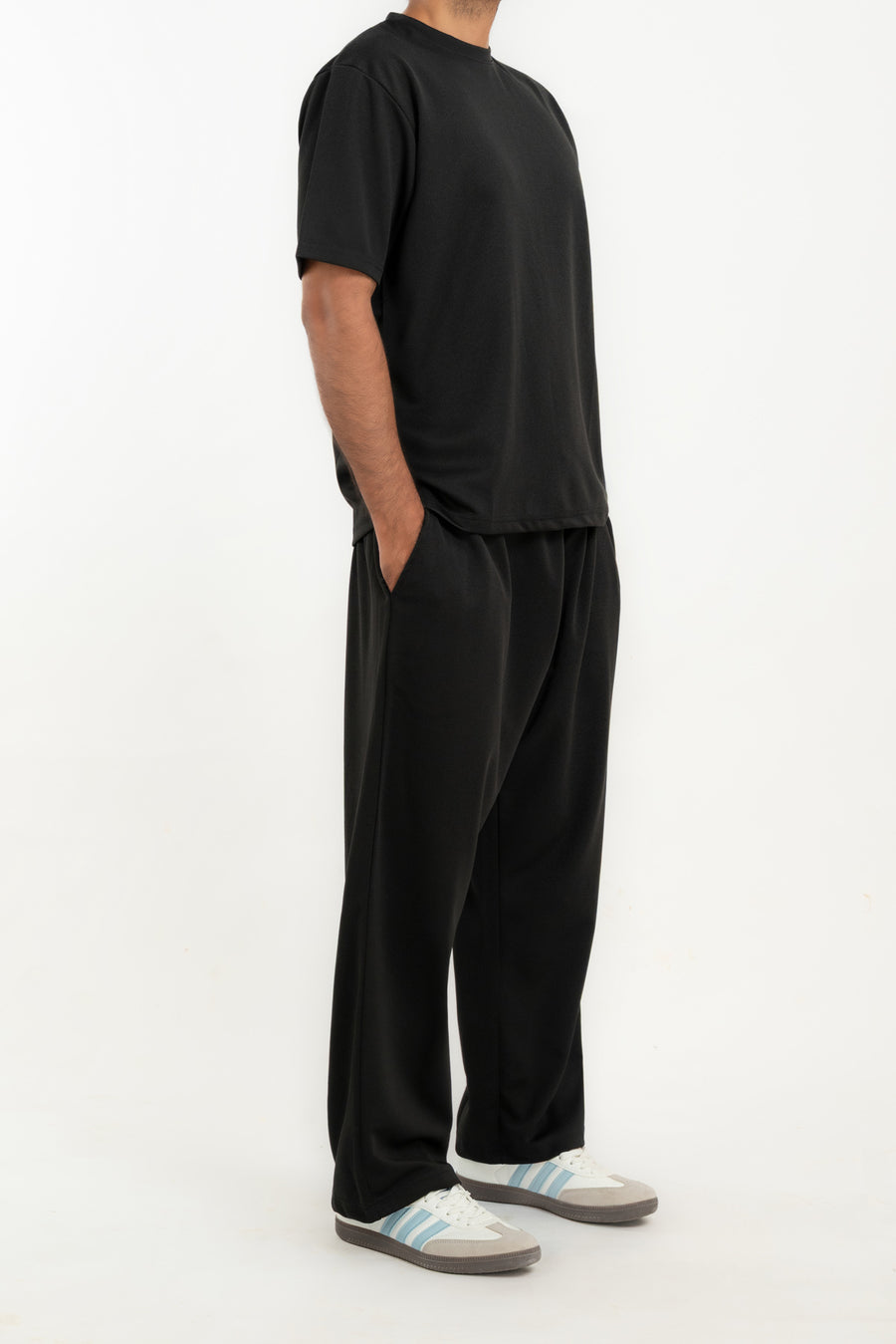 Men's Textured Wide Leg Trouser
