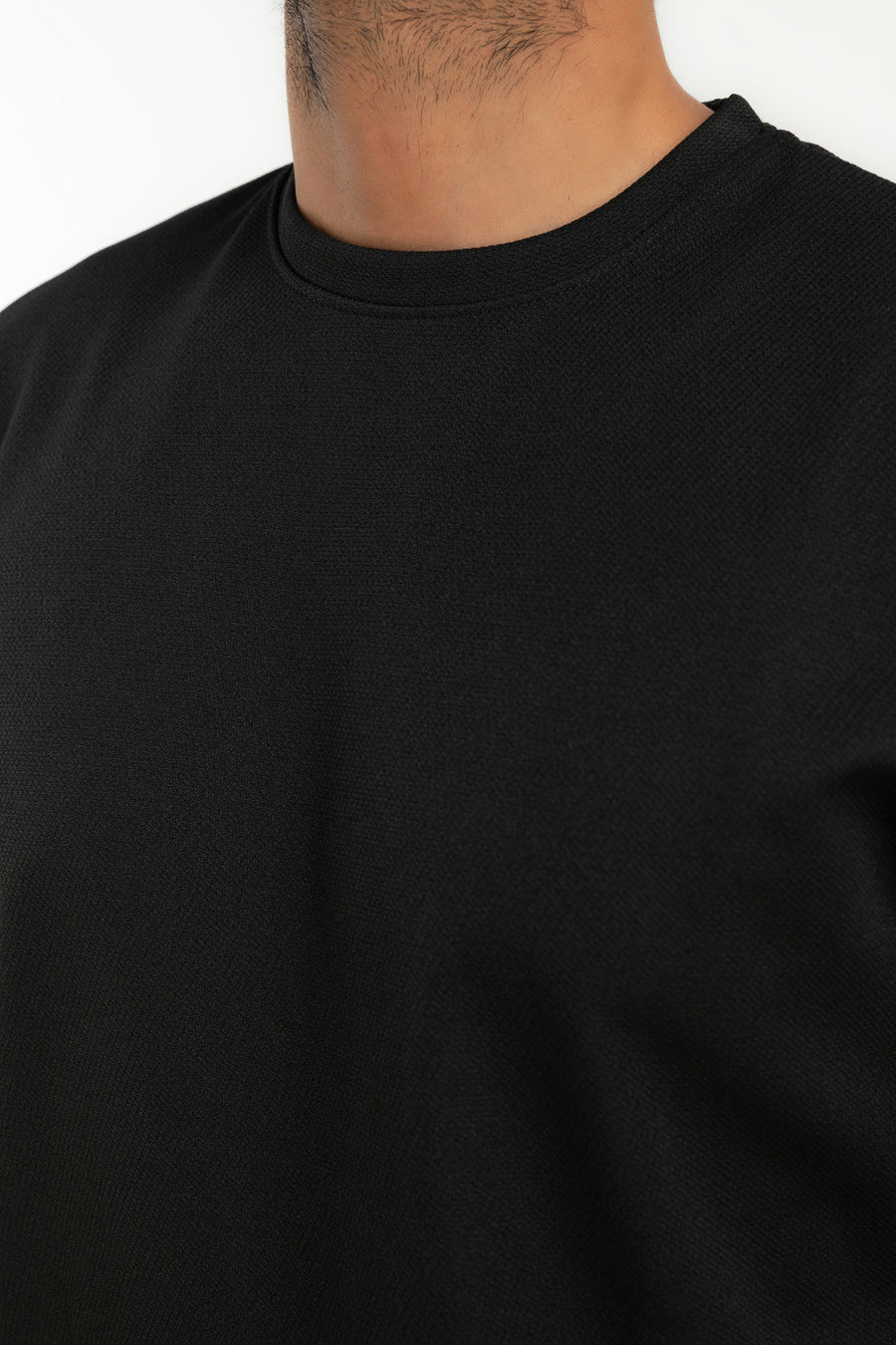 Men's Textured Black T-Shirt