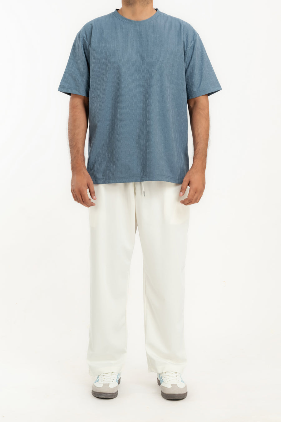 Men's Textured Wide Leg Trouser
