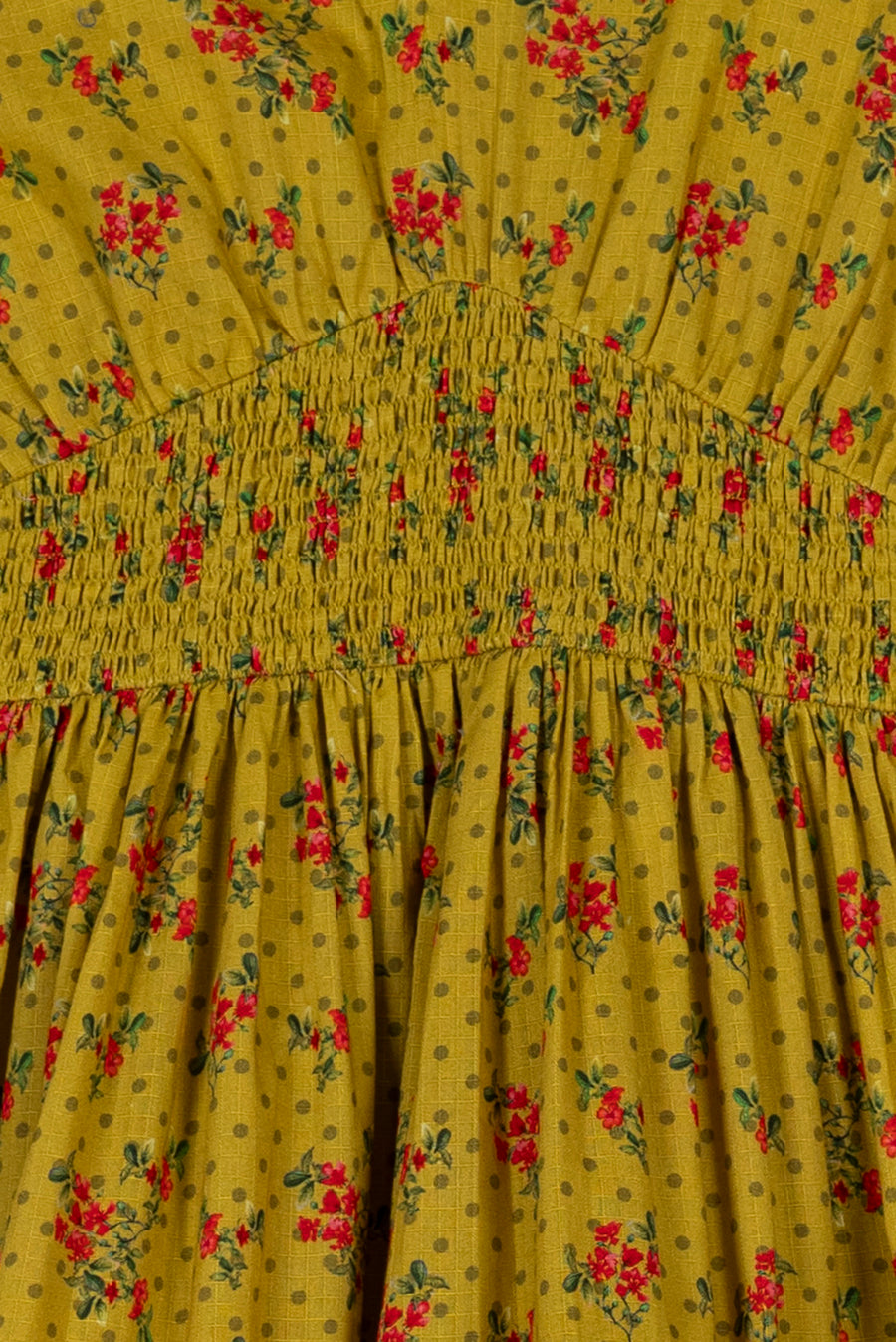 Mustard Petal Floral Girl's Top