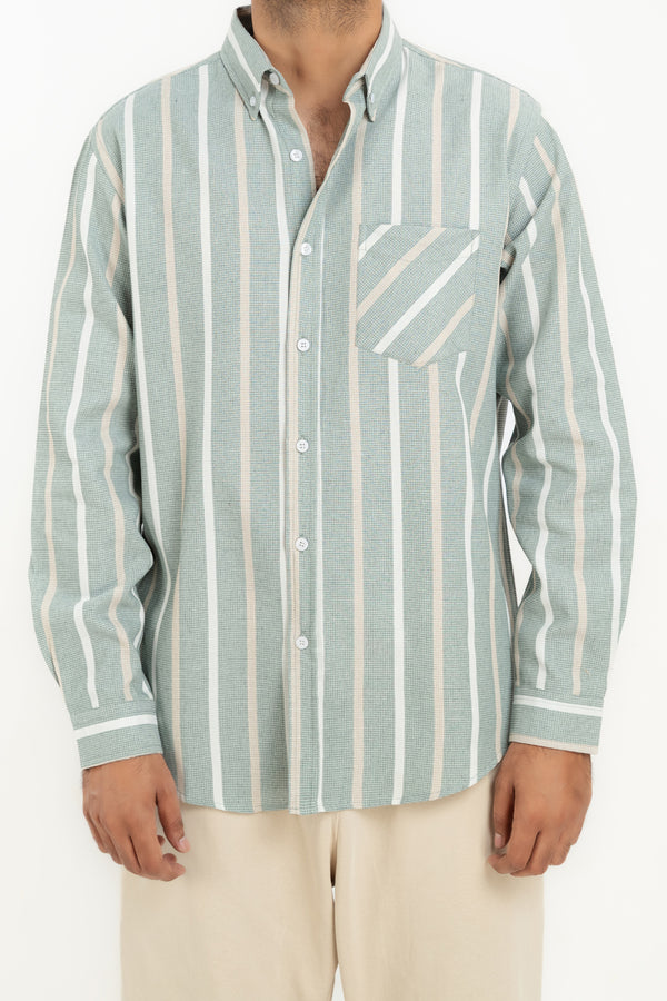 Men's Stripe Oxford Casual Shirt