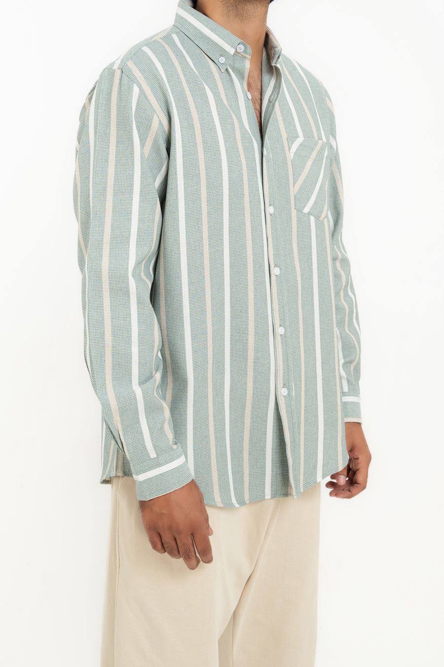Men's Stripe Oxford Casual Shirt