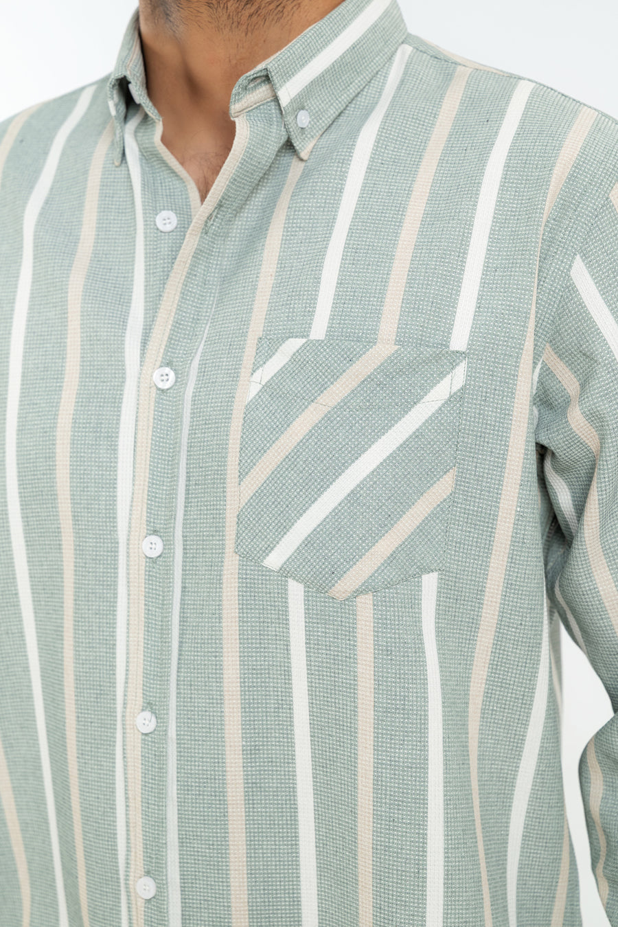 Men's Stripe Oxford Casual Shirt