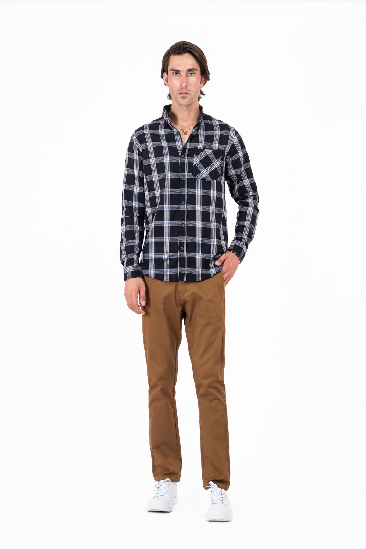 Men's Black Checkered Shirt