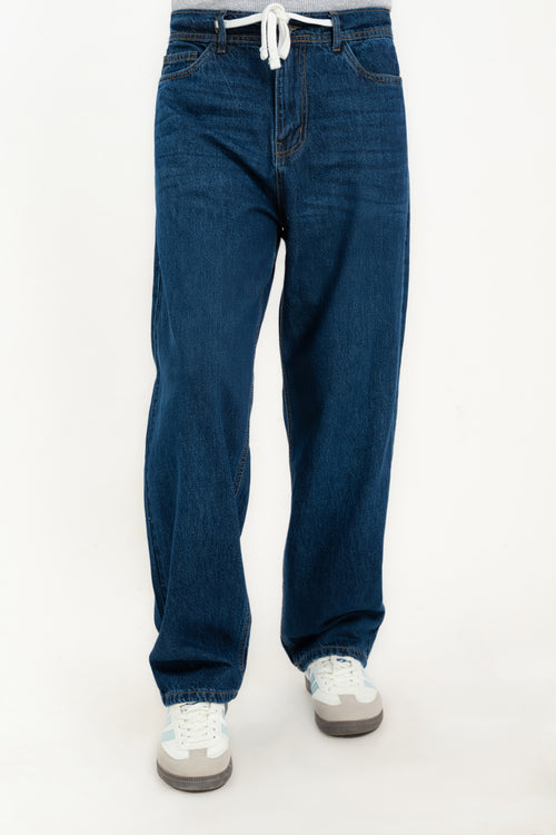 Men's Baggy Drawstring Denim Pant