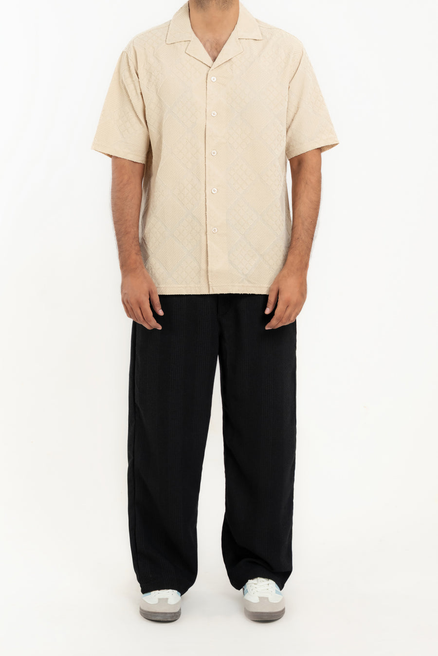 Men's Lattice Textured Casual Shirt