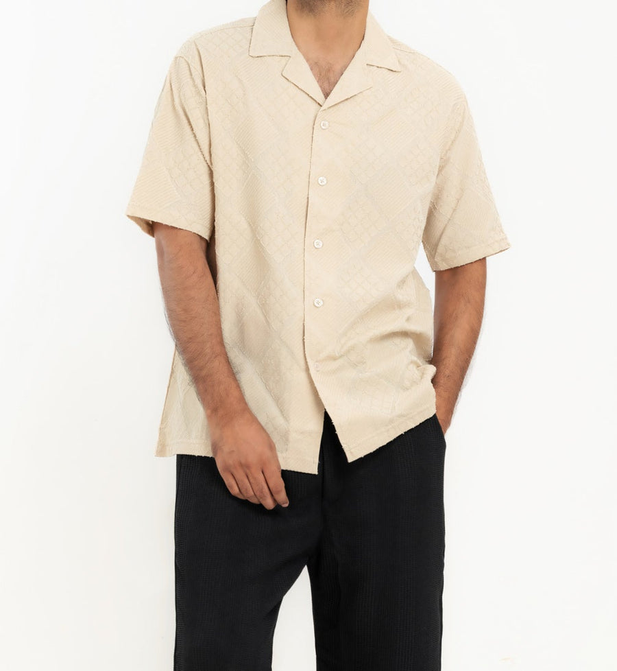 Men's Lattice Textured Casual Shirt