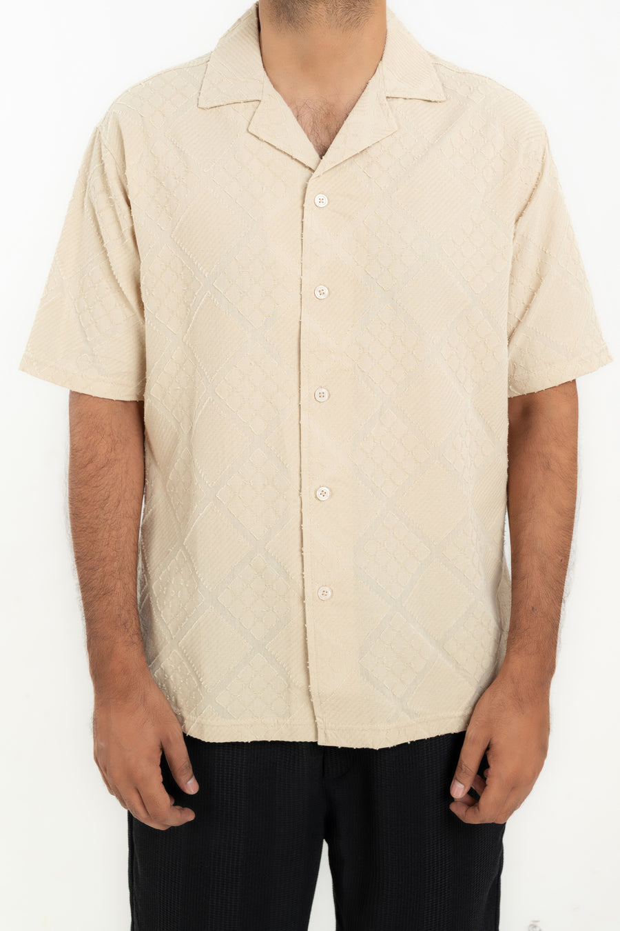 Men's Lattice Textured Casual Shirt
