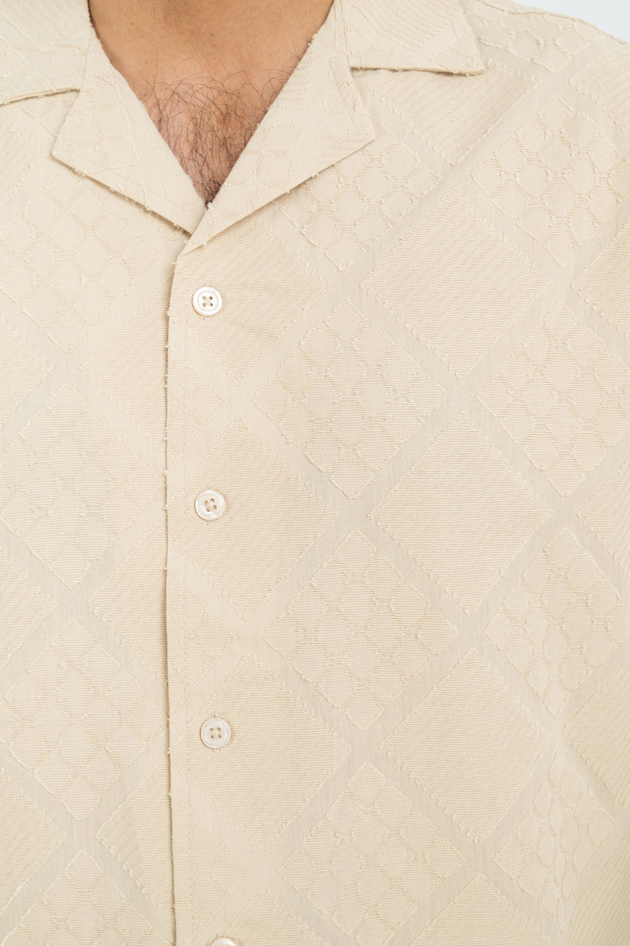 Men's Lattice Textured Casual Shirt