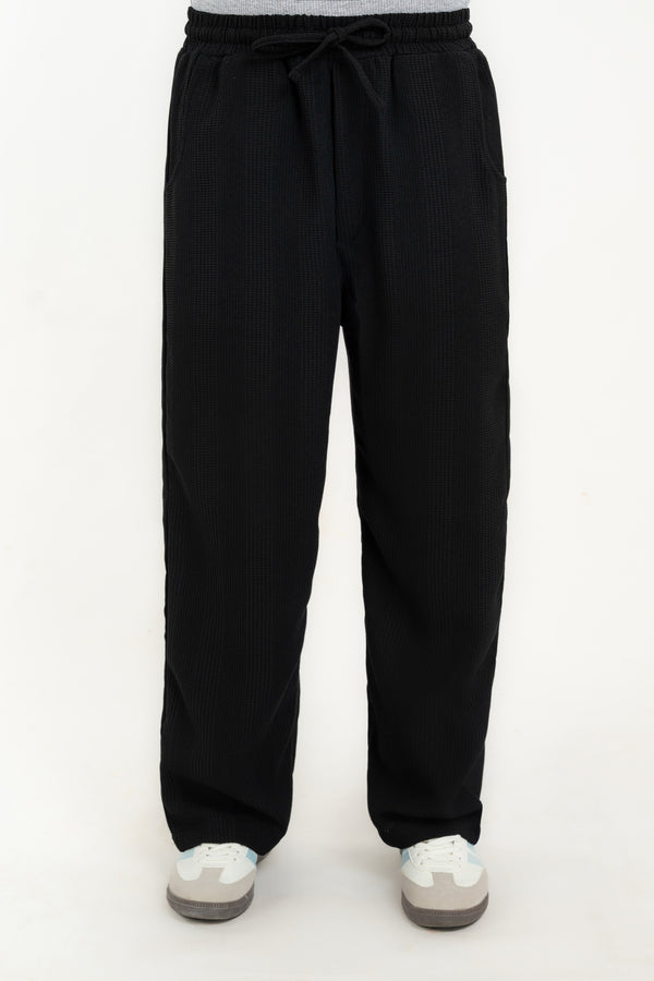 Men's Waffle Knit Wide-Leg Trouser